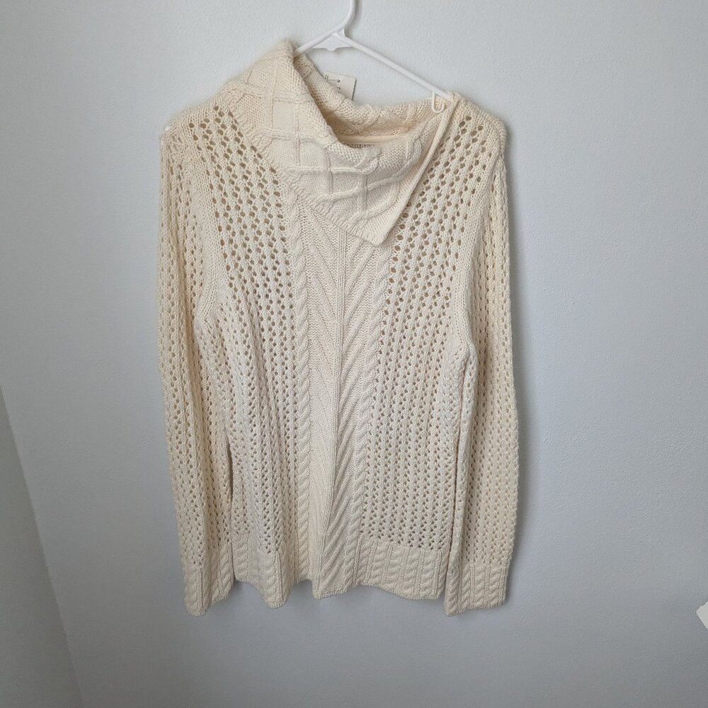 NWT Tommy Hilfiger Women's Asymmetrical Cowl Neck Chunky Knit Sweater, Large